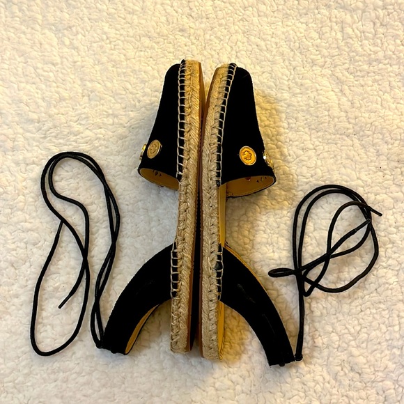 Suede Espadrilles w/ Coin Detail Black NWOT - Picture 5 of 7